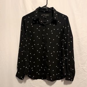 Banana Republic Llama Print Button Down Shirt
